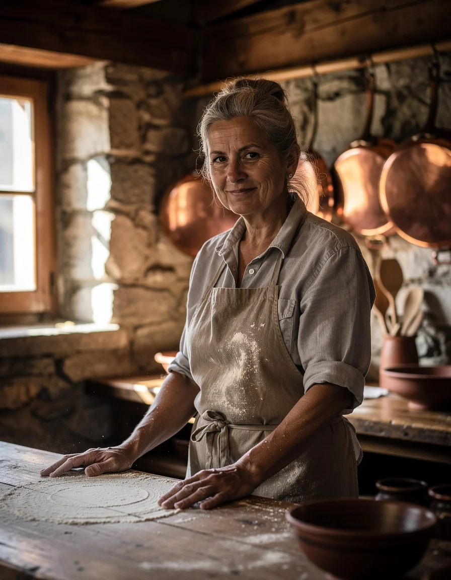 Portrait d'une cuisinière de la vallée